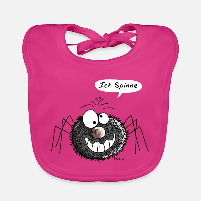 Ich Spinne - Smile - Spinnen - Schwarz - Lachen Baby Bio-Lätzchen
