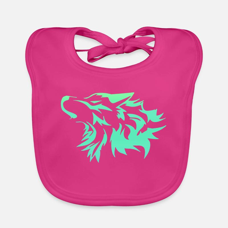 Loup vert vif Bavoir bio Bébé