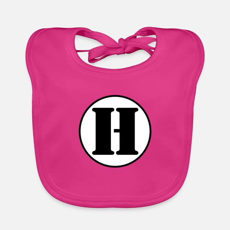 H letter alphabet last name first name gift Organic Baby Bibs