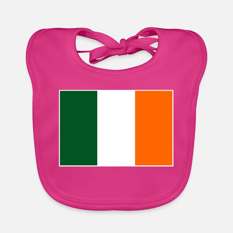 Drapeau de l’Irlande - Bavoir bio Bébé - fuchsia