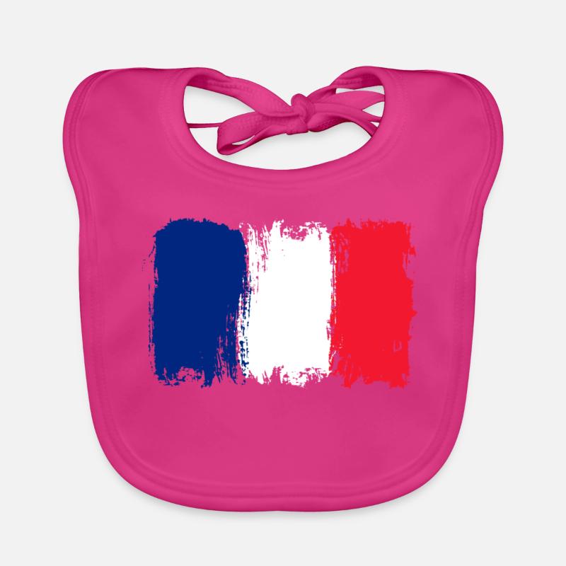 Drapeau Bleu Blanc Rouge Brush Bavoir bio Bébé