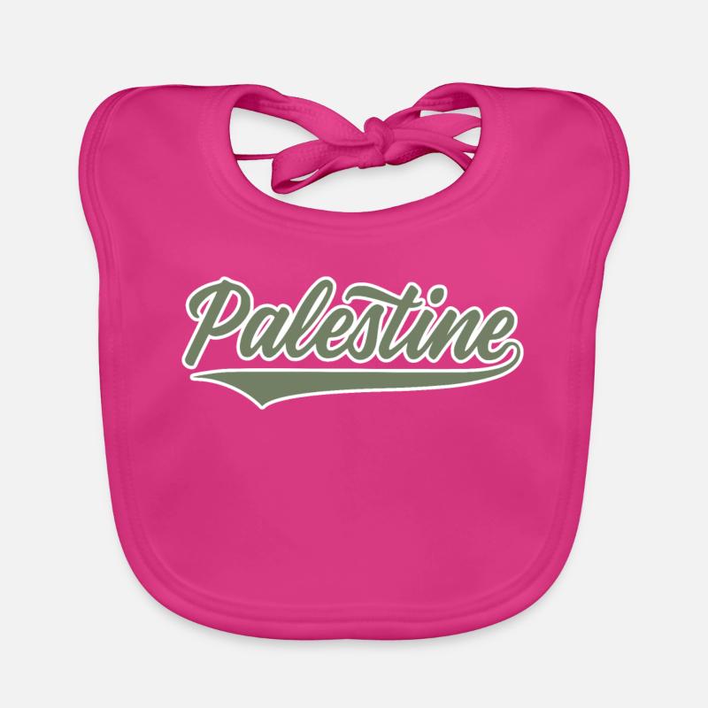 Palestine Baseball-style olivegreen-white Baby Bio-Lätzchen