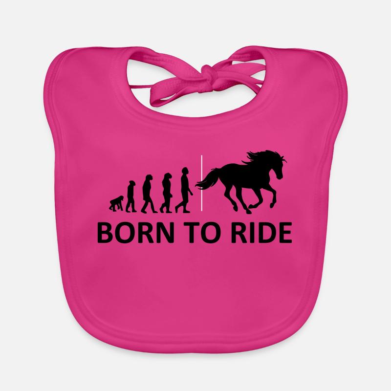 Né pour monter à cheval Bavoir bio Bébé