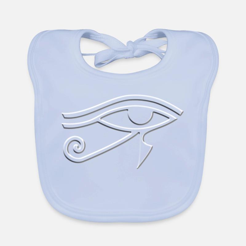 Oeil d’Horus (Oeil de Horus) Symbole Blanc Effet 3D Bavoir bio Bébé