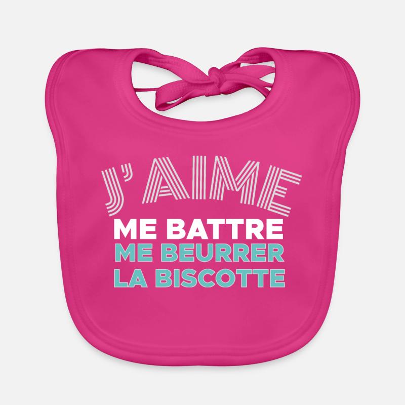 J'aime me battre - Bavoir bio Bébé - fuchsia