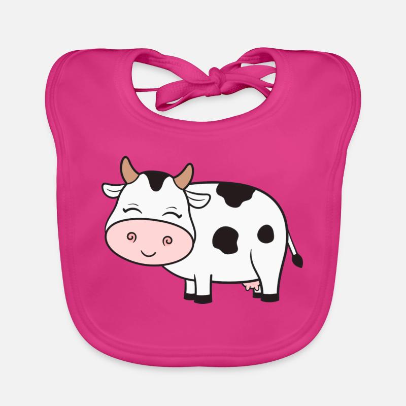 Vache Vaches - Bavoir bio Bébé - fuchsia
