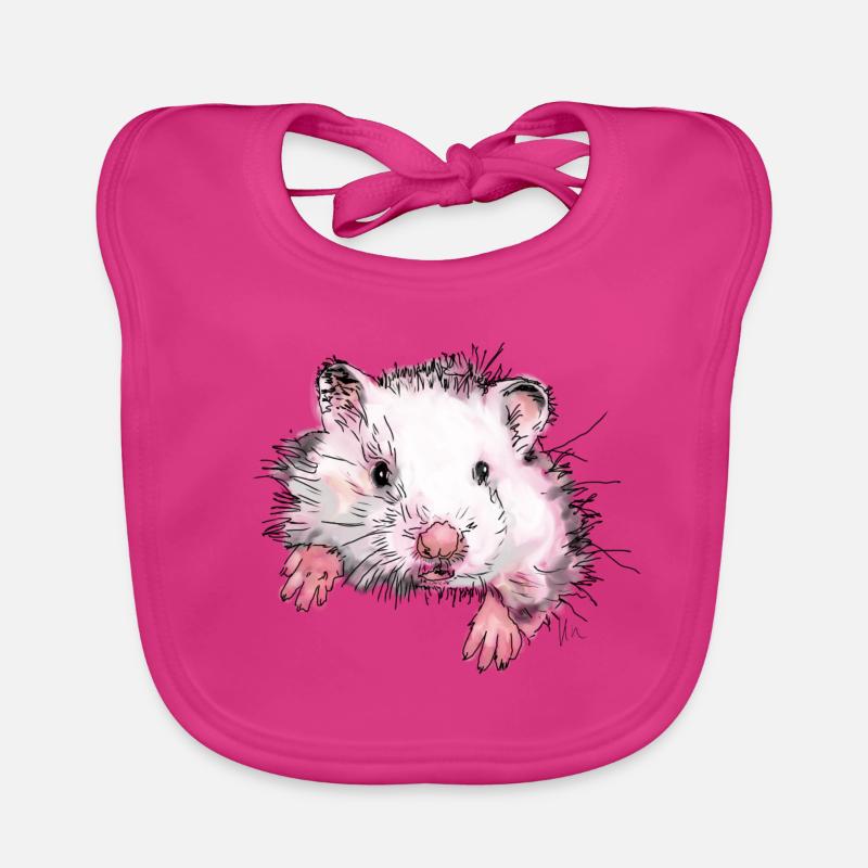 Hamster - Bavoir bio Bébé - fuchsia