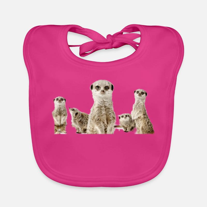 Erdmännchen - Baby Bio-Lätzchen - Fuchsia