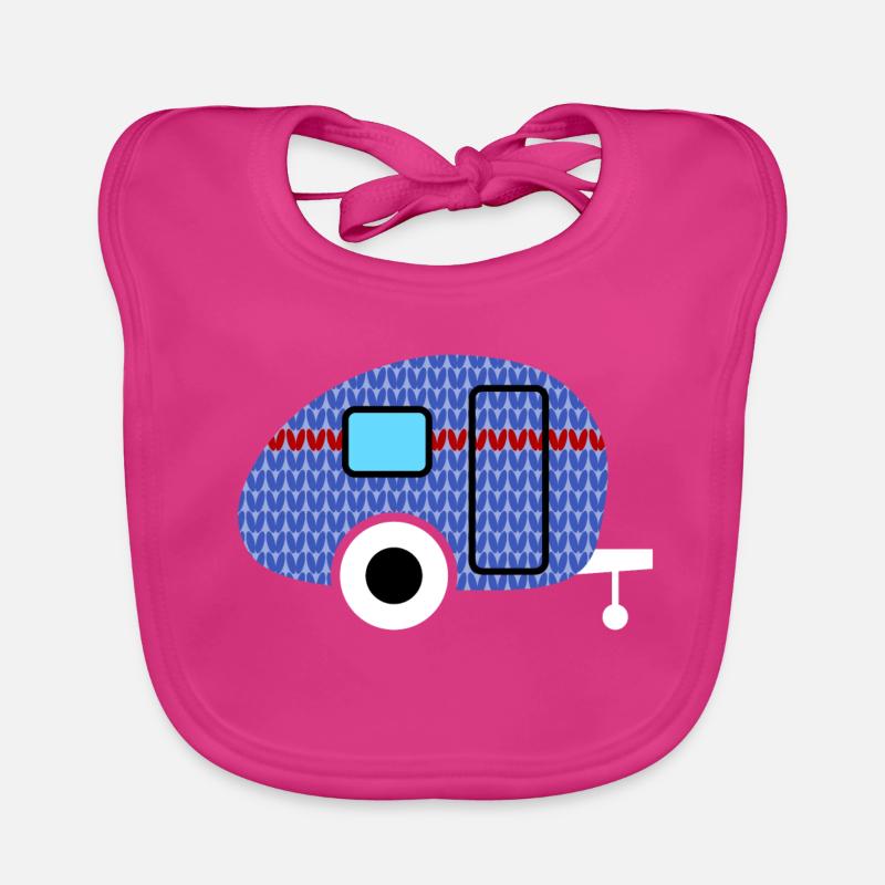 Caravan Strickmuster Wohnwagen Camping Winter Baby Bio-Lätzchen