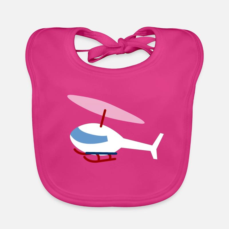 White Helicopter Organic Baby Bibs