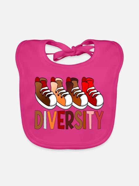 Diversity-Schuhe - Baby Bio-Lätzchen - Fuchsia - Vorne