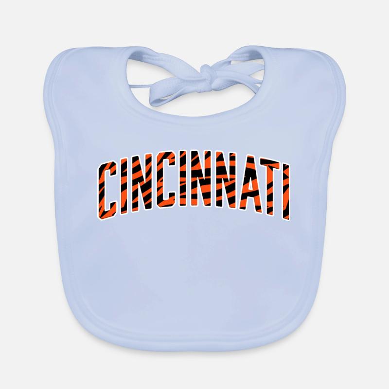 Cincinnati Tiger Stripe Organic Baby Bibs