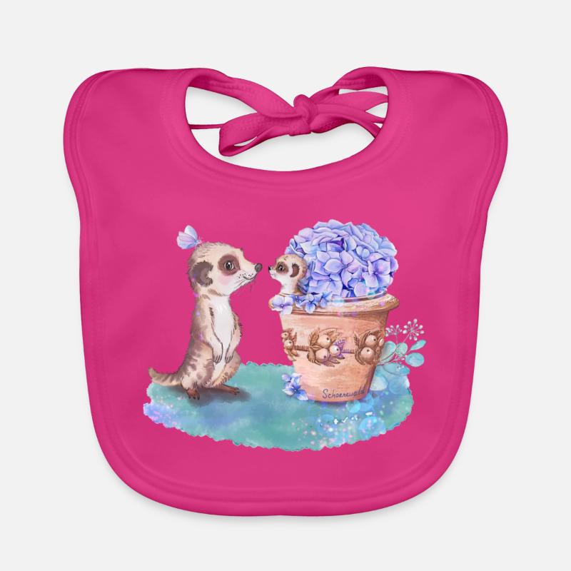 Erdmännchen - Baby Bio-Lätzchen - Fuchsia