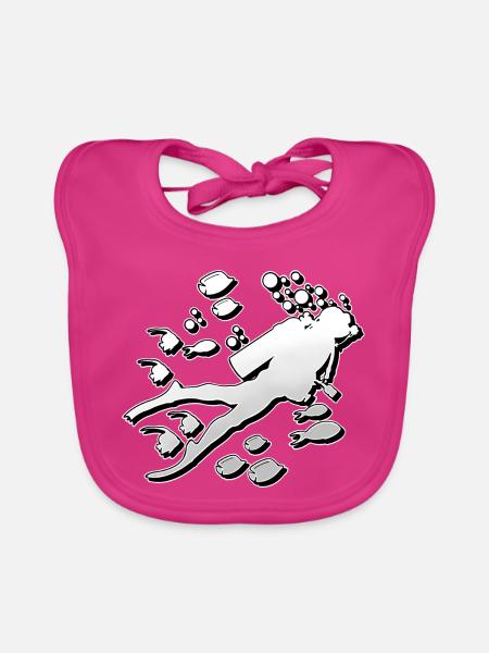 Tauchen Taucher - Baby Bio-Lätzchen - Fuchsia - Vorne