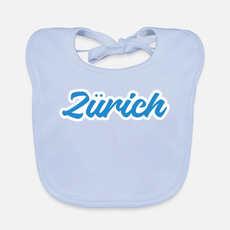Zürich Script Blau Skyline Baby Bio-Lätzchen