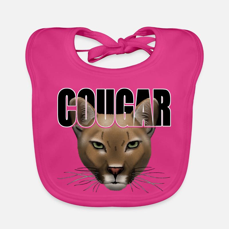 Cougar script R6Z - Bavoir bio Bébé - fuchsia