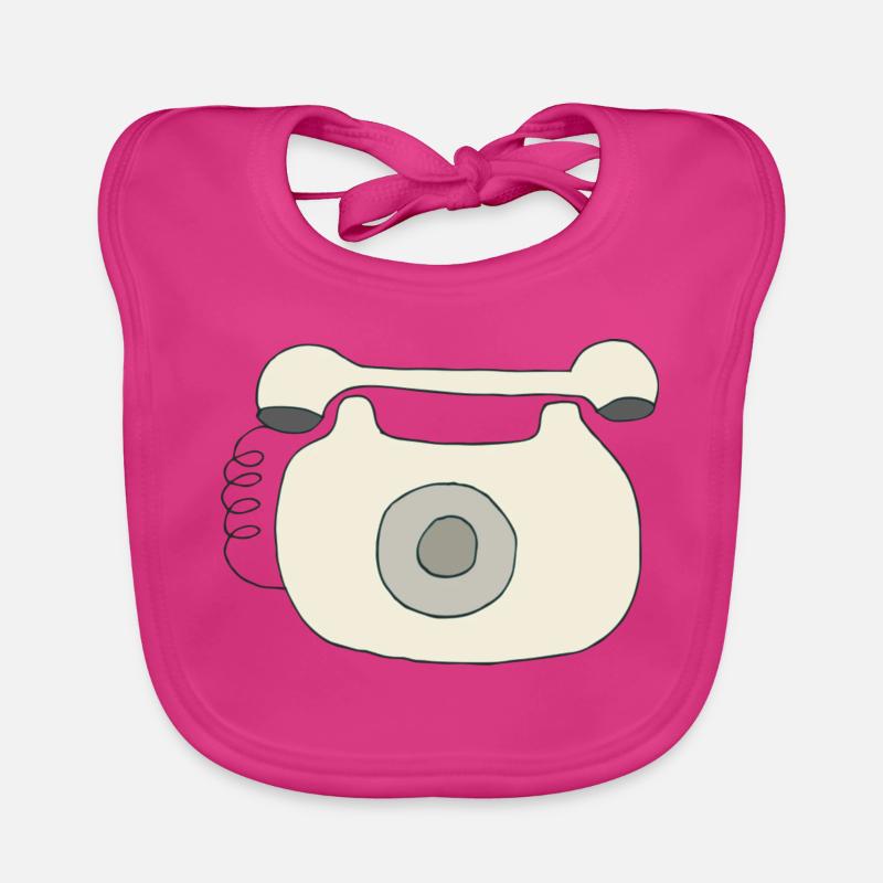 telefon oldschool - Baby Bio-Lätzchen - Fuchsia