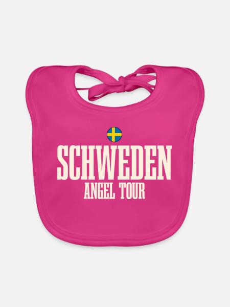 Schweden Angeltour Angeln Angler Fischen - Baby Bio-Lätzchen - Fuchsia