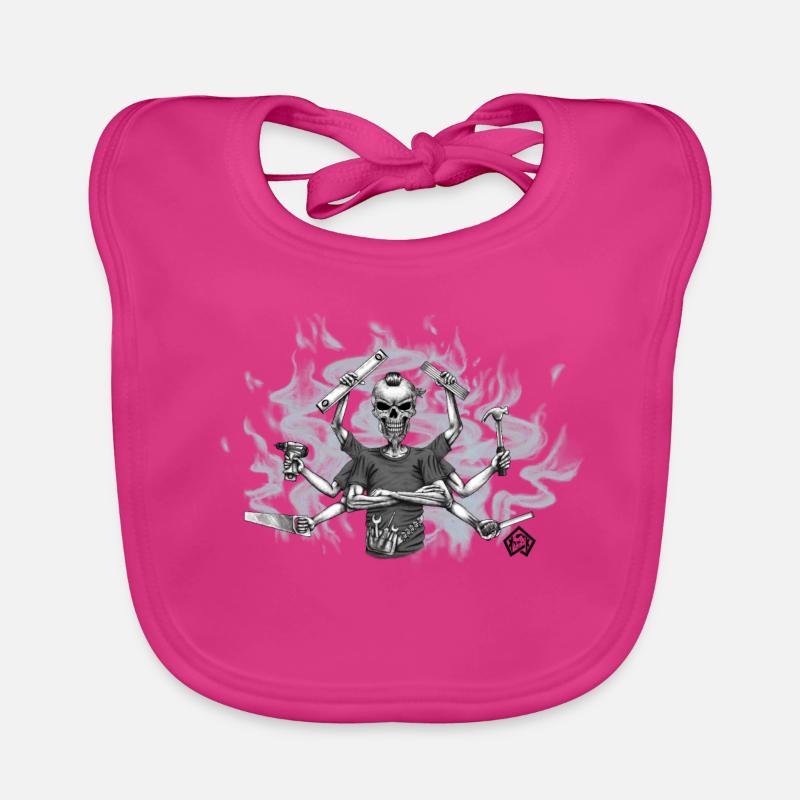 Polyvalent, polyvalent, gardien, artisan - Bavoir bio Bébé - fuchsia
