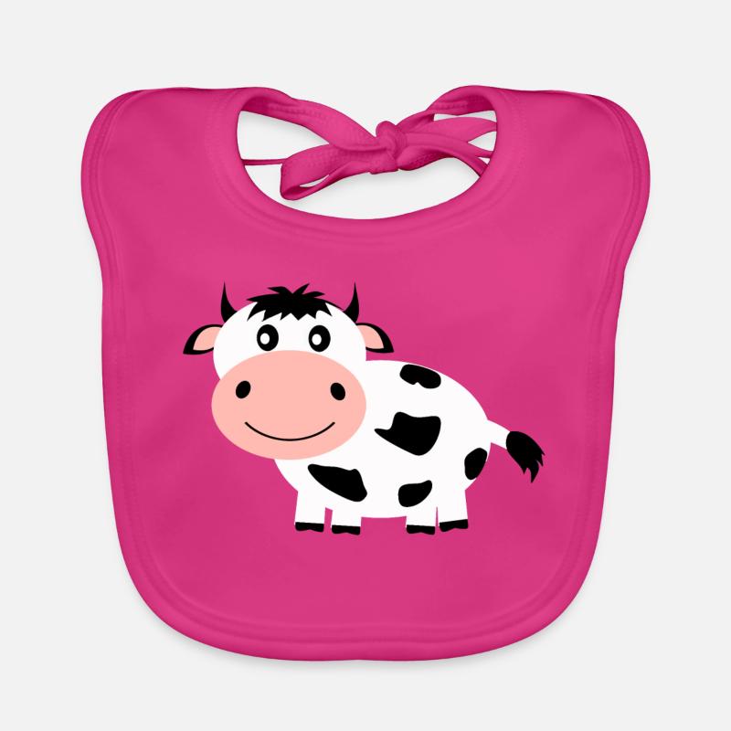 Bande dessinée vache en noir et blanc Bavoir bio Bébé