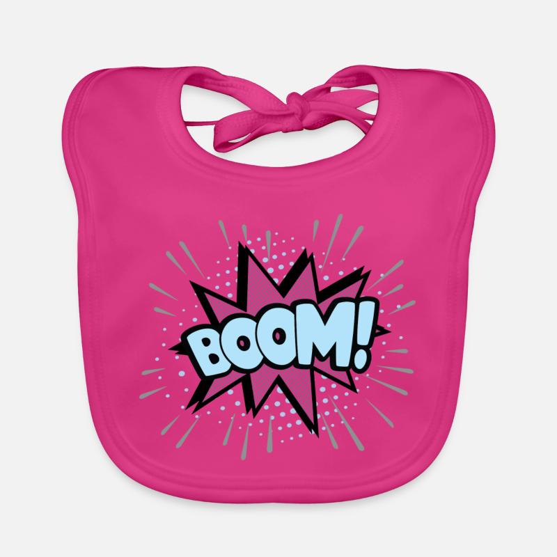 Boom bleu - Bavoir bio Bébé - fuchsia