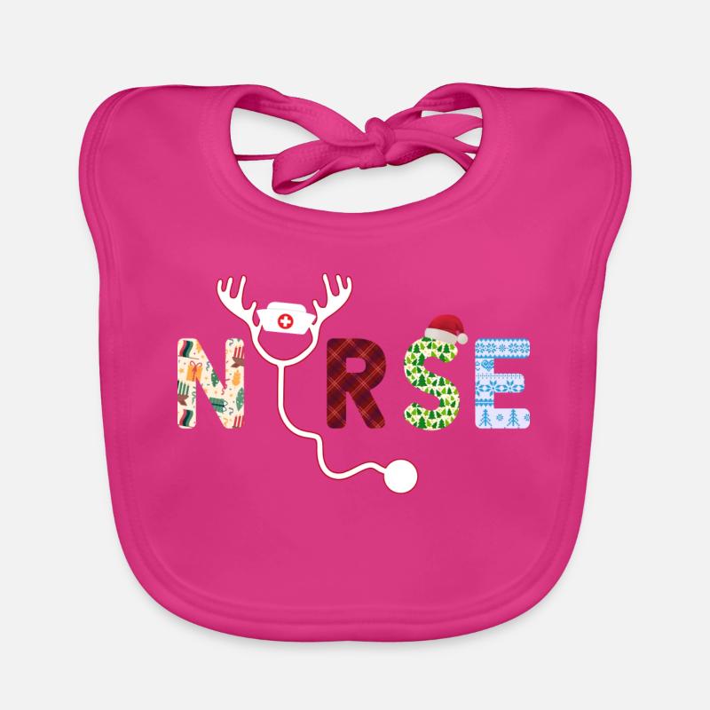 Infirmière moche Noël - Bavoir bio Bébé - fuchsia