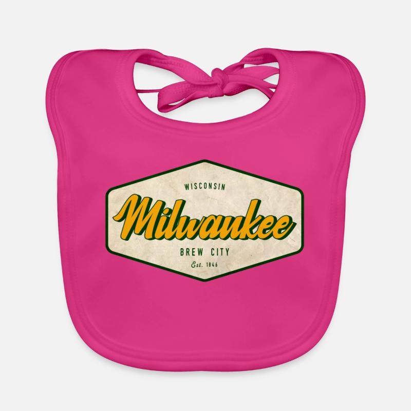 Milwaukee Retro Bierzeichen Baby Bio-Lätzchen
