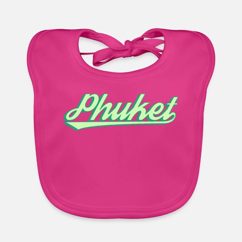 Phuket Retro Küstenscript Baby Bio-Lätzchen