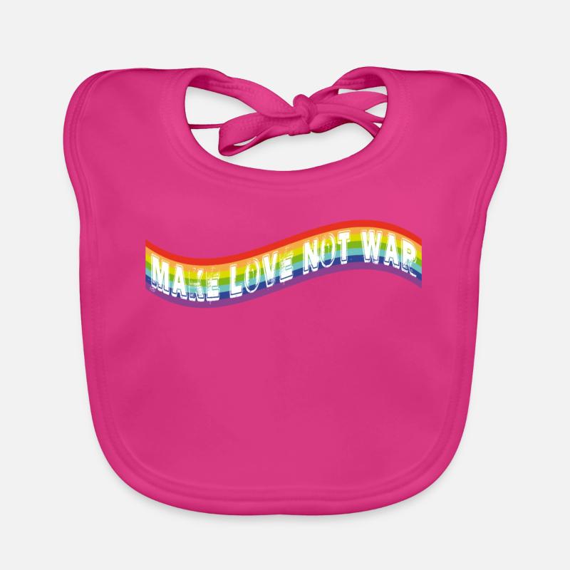 make love not war | Rainbow flag Organic Baby Bibs