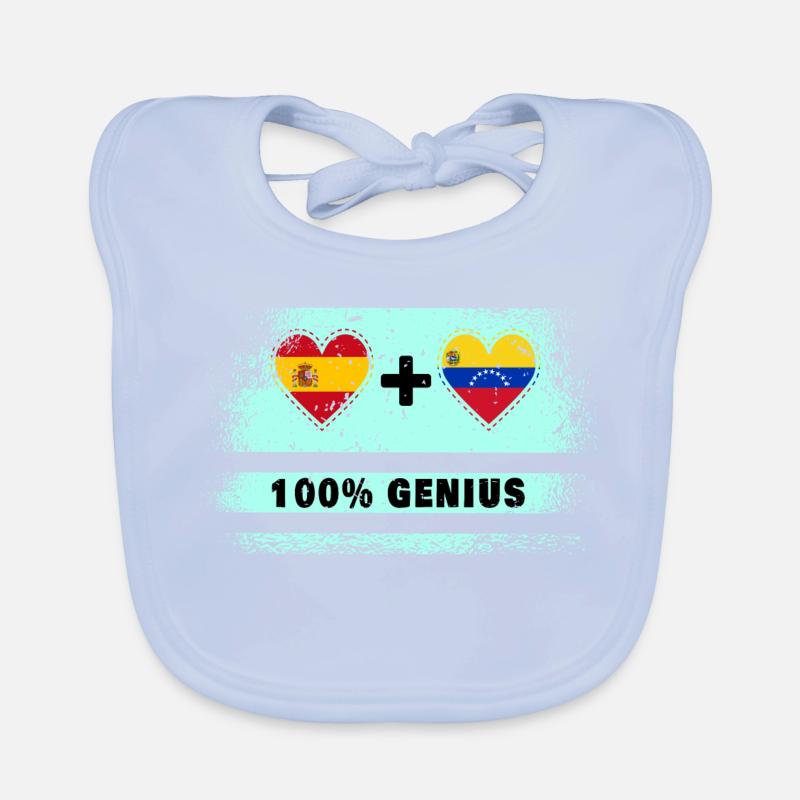 Spain and Venezuela flag 100% genius Organic Baby Bibs