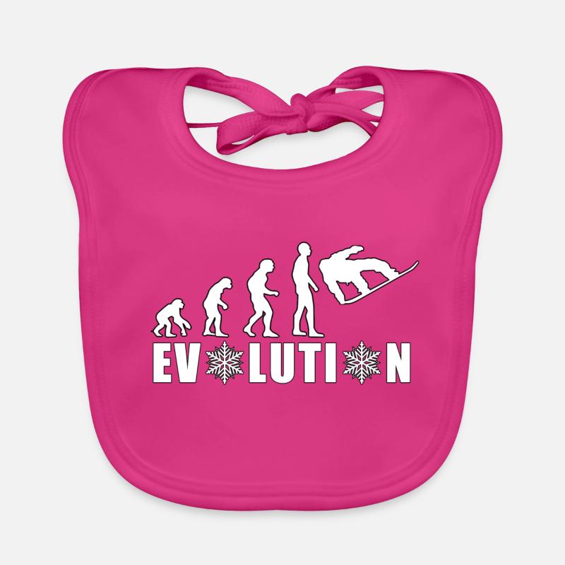 EVOLUTION SNOWBOARD Neige Hiver Cadeau Bavoir bio Bébé