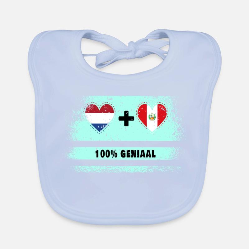 Pérou et Pays-Bas Drapeau 100% Genius Bavoir bio Bébé