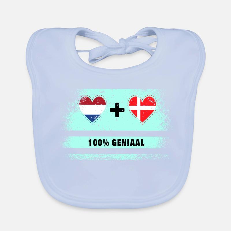 Danemark et Pays-Bas 100% Genius flag Bavoir bio Bébé