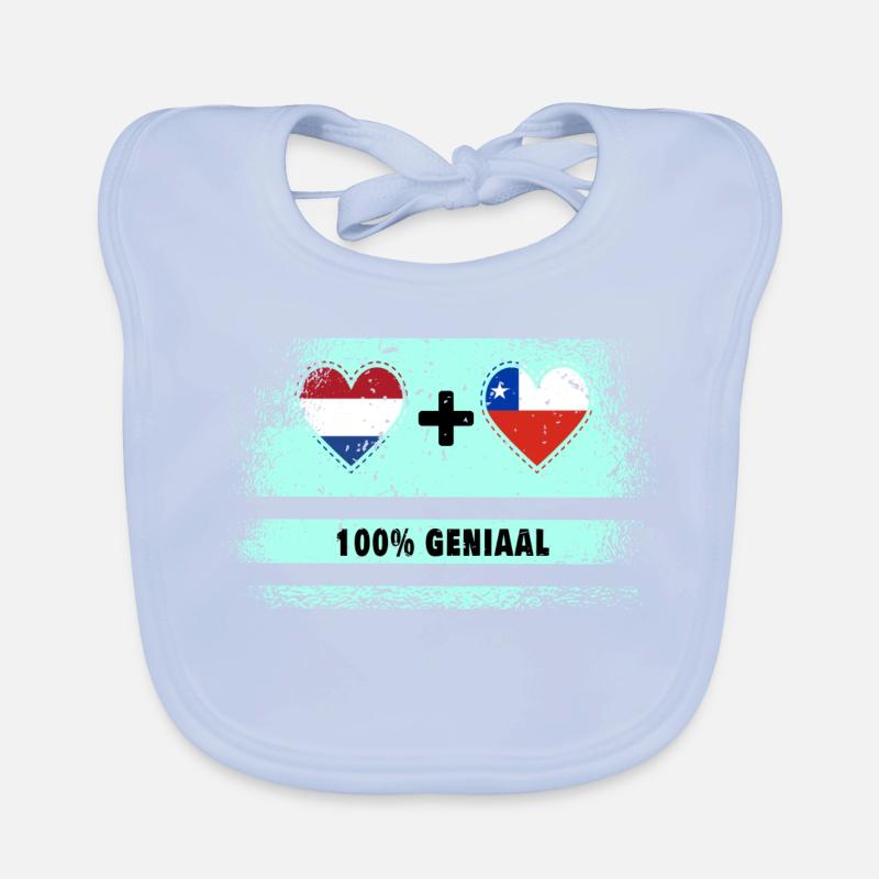 Drapeau 100% Genius du Chili et des Pays-Bas Bavoir bio Bébé