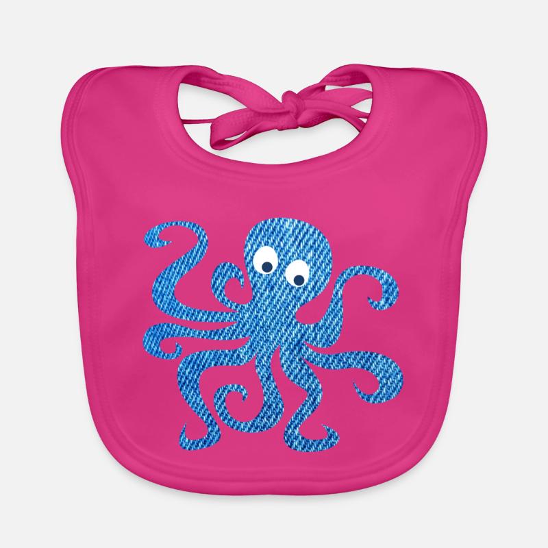 Octopus Octopus Jeans Pattern Children Sea Ocean Organic Baby Bibs