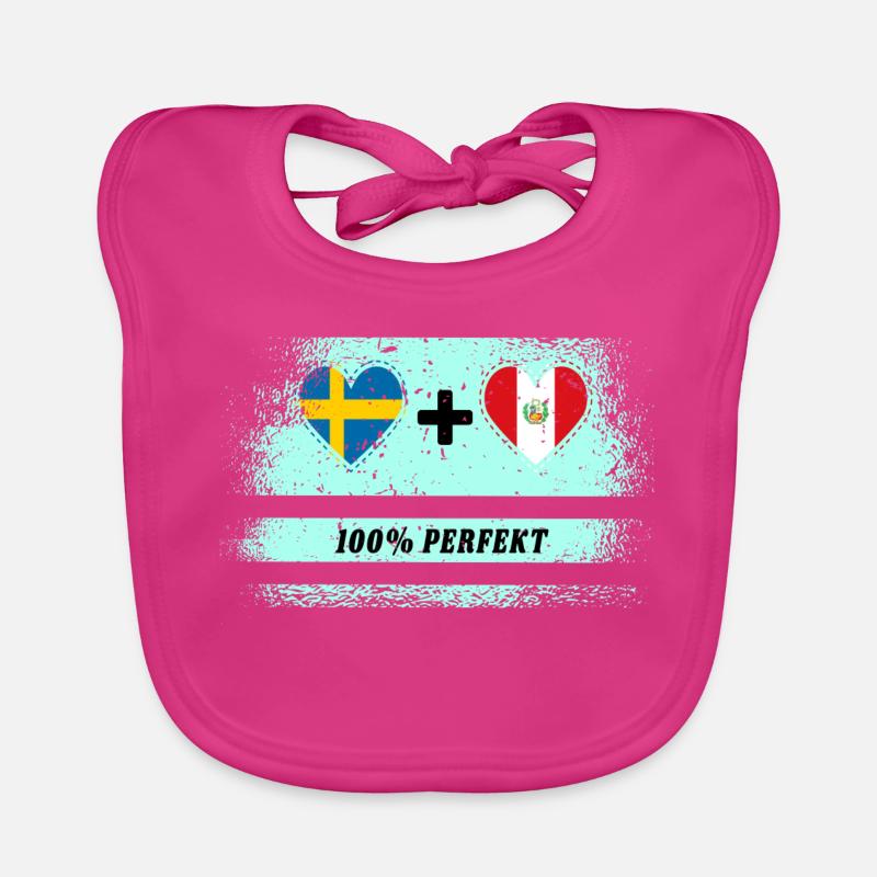 Pérou & Suède 100% Parfait / Cadeau Bavoir bio Bébé