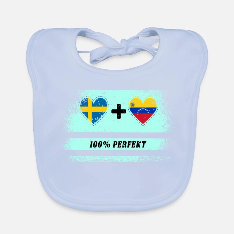 Venezuela und Schweden 100% perfekt / Geschenk Baby Bio-Lätzchen
