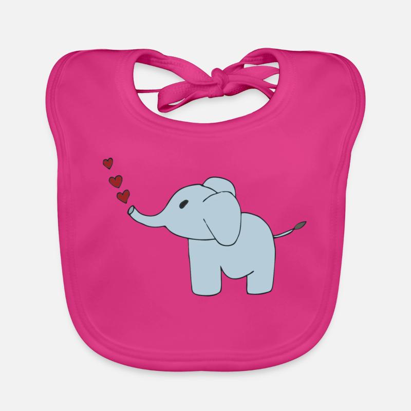Cœurs d’éléphants Bavoir bio Bébé