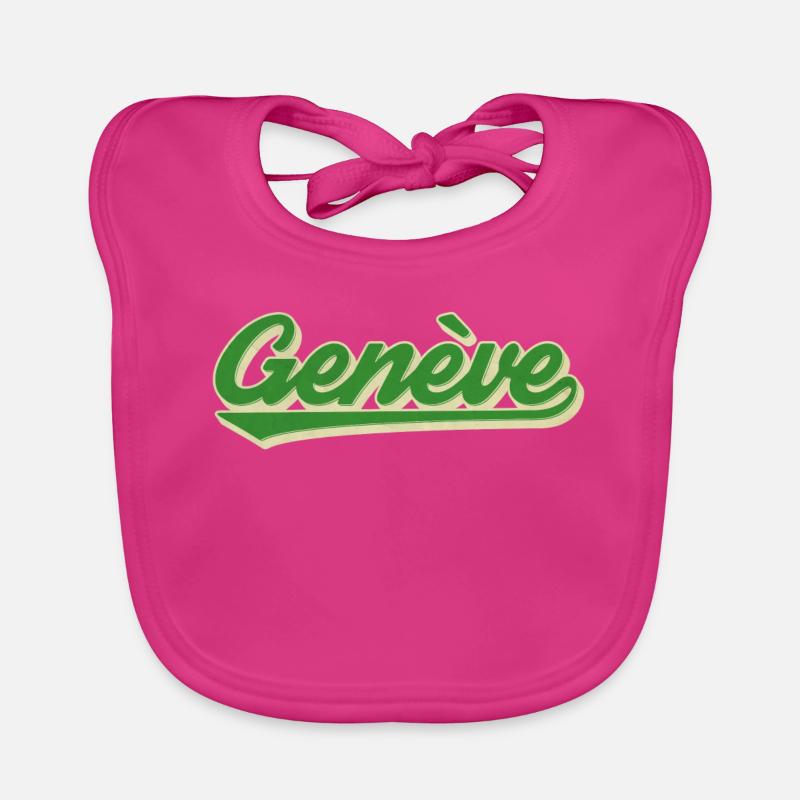 Genève Grün Retro Script Baby Bio-Lätzchen