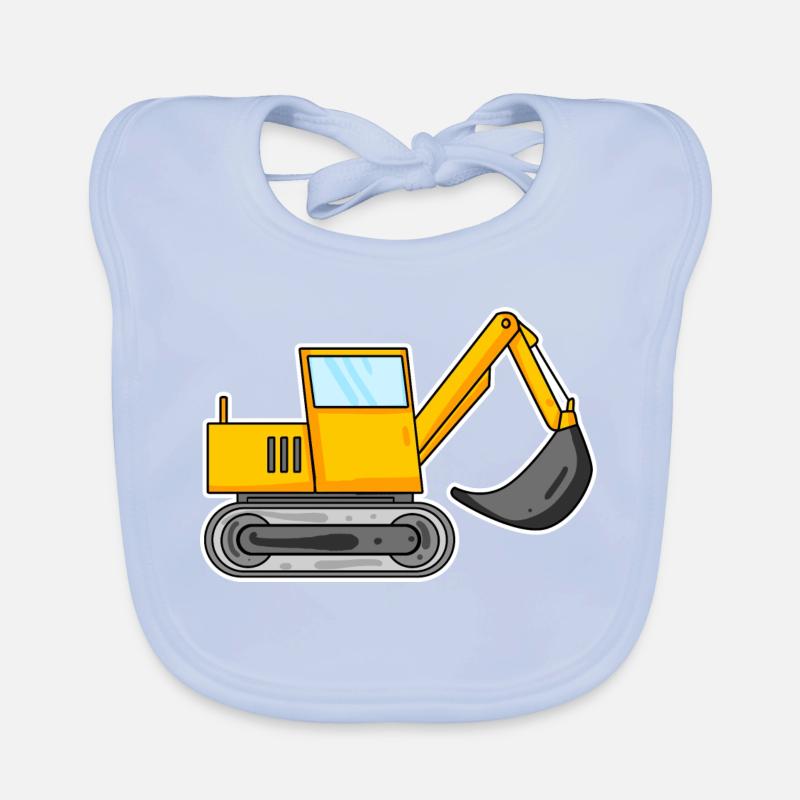 Bagger Baustelle Baggerfahrer Baby Bio-Lätzchen