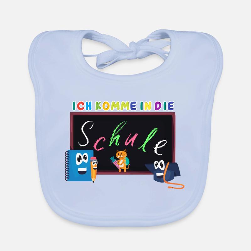 Ich komme in die Schule | Einschulung Schulanfang Baby Bio-Lätzchen