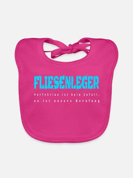 Fliesenleger Design - Baby Bio-Lätzchen - Fuchsia - Vorne