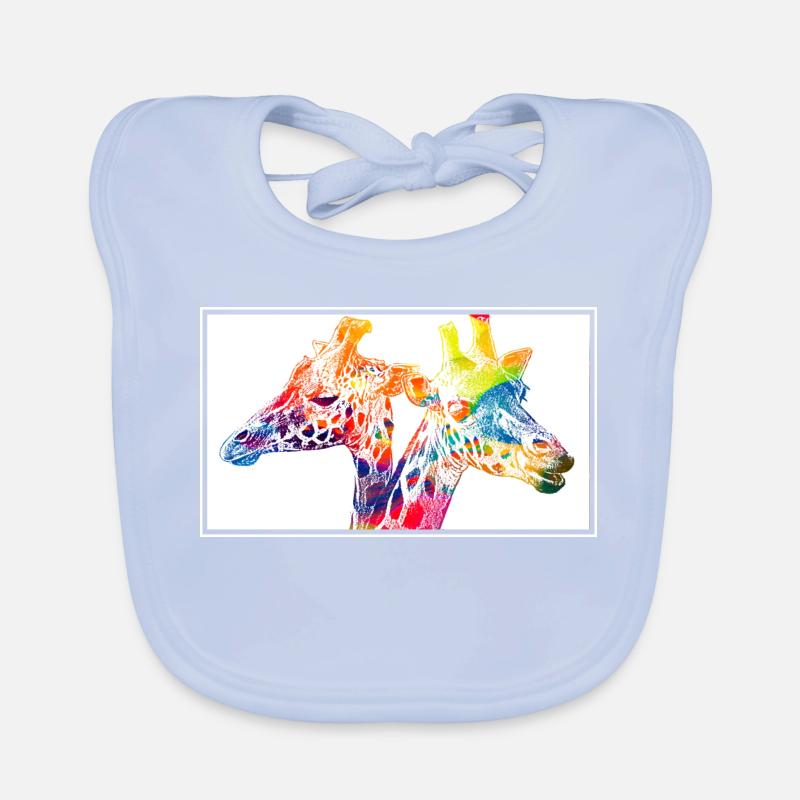 Colorful giraffes Organic Baby Bibs