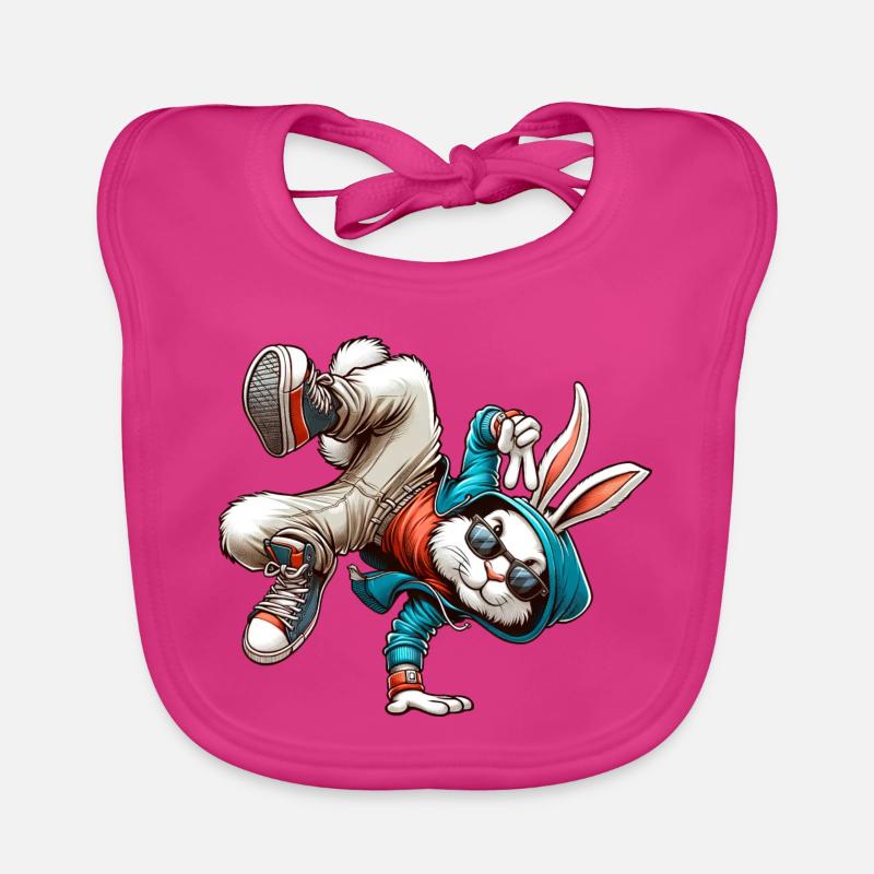 Pâques Pâques Lapin Danse Breakdance Bavoir bio Bébé