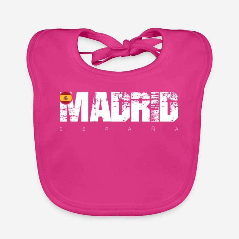 Distressed Made in Spain Typography Organic Baby Bibs