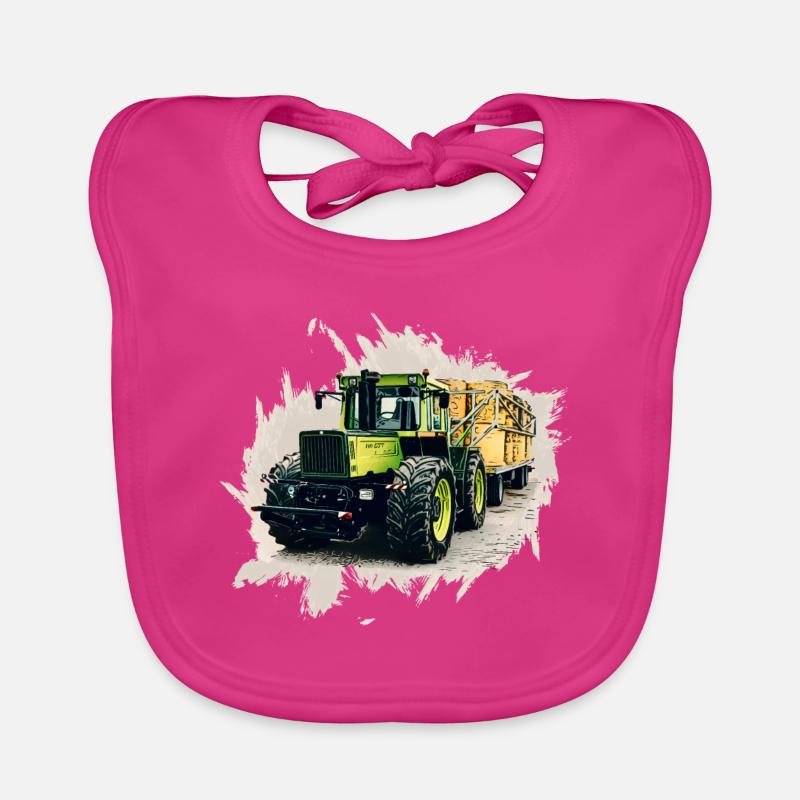 MB trac 1300 TRAC mit Anhänger - Baby Bio-Lätzchen - Fuchsia