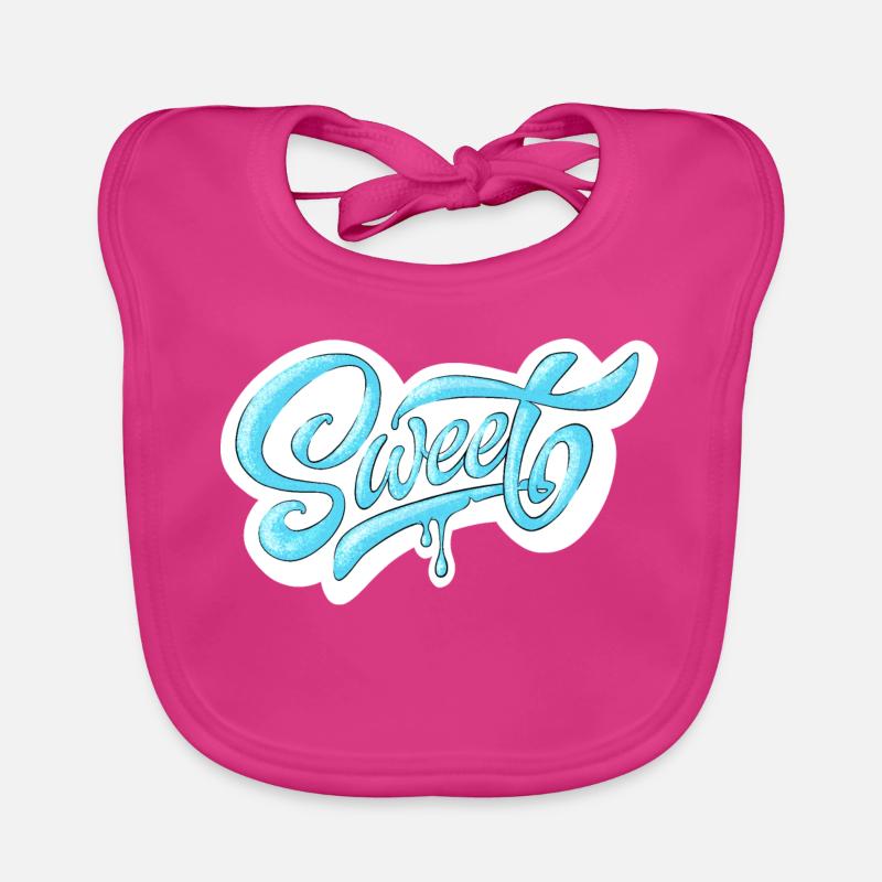 Cold Sweet Script Design Organic Baby Bibs