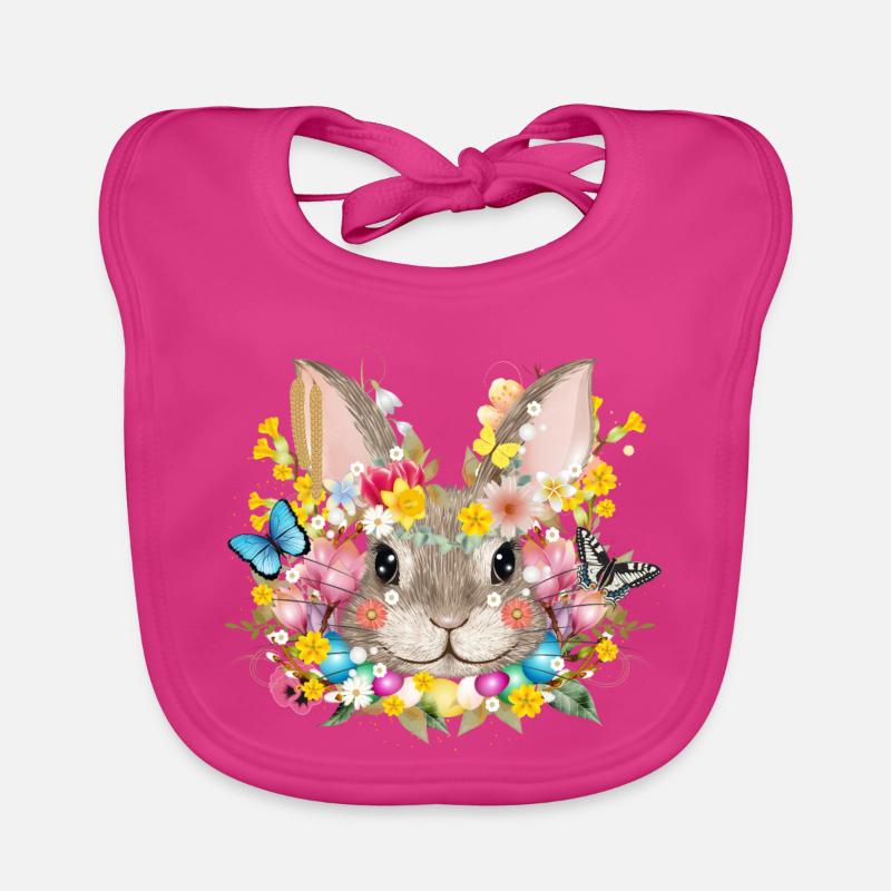 Rabbits in a spring-like Easter ambience Organic Baby Bibs
