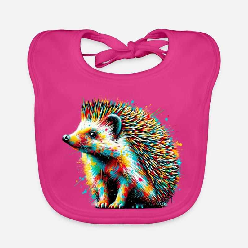 Igel - Baby Bio-Lätzchen - Fuchsia