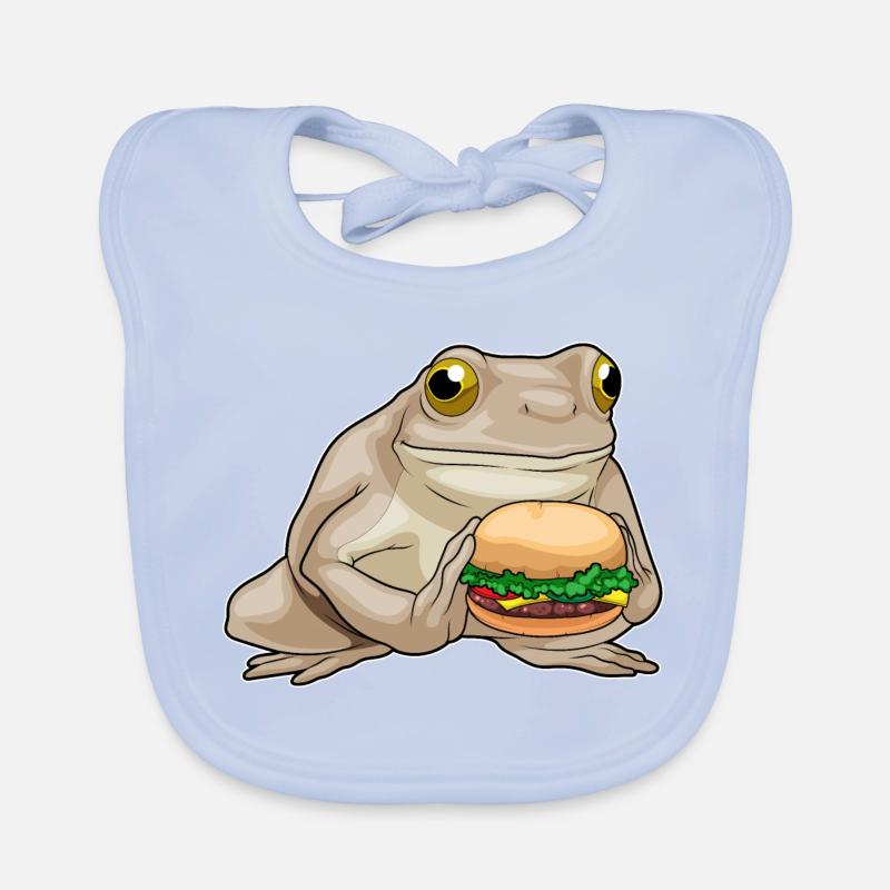 Frog Cheeseburger Organic Baby Bibs